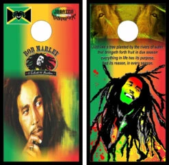 Bob Marley Cornhole Wraps - Set Of 2