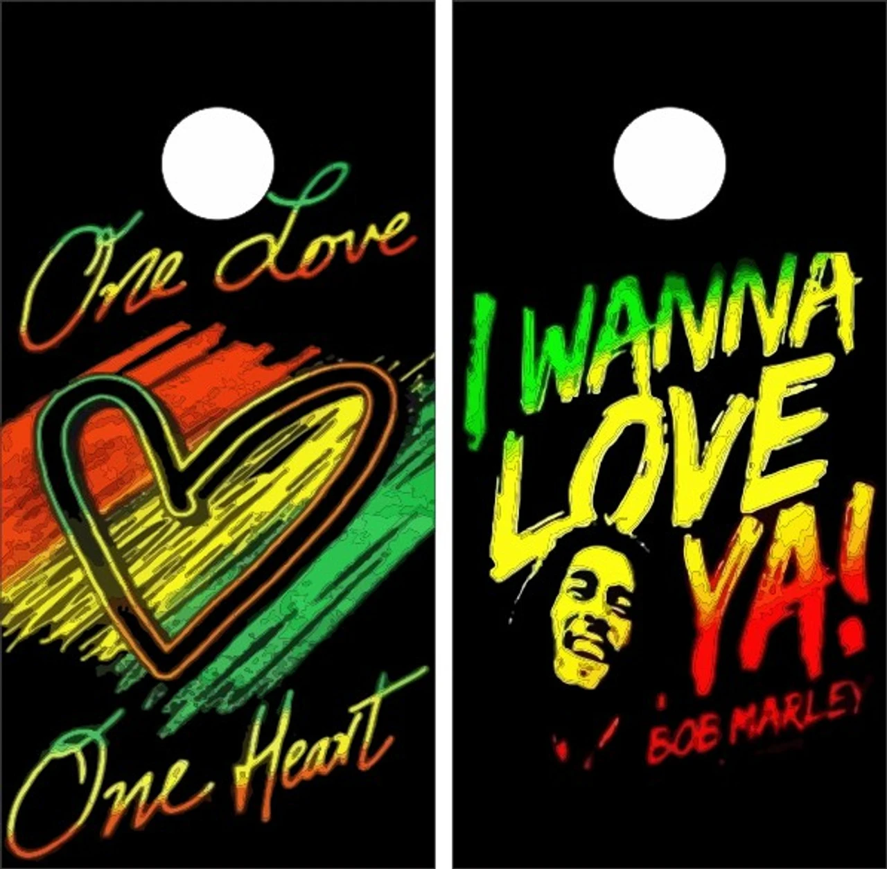Bob Marley Version 2 Cornhole Wraps - Set Of 2 3 Bob Marley Version 2 Cornhole Wraps - Set Of 2