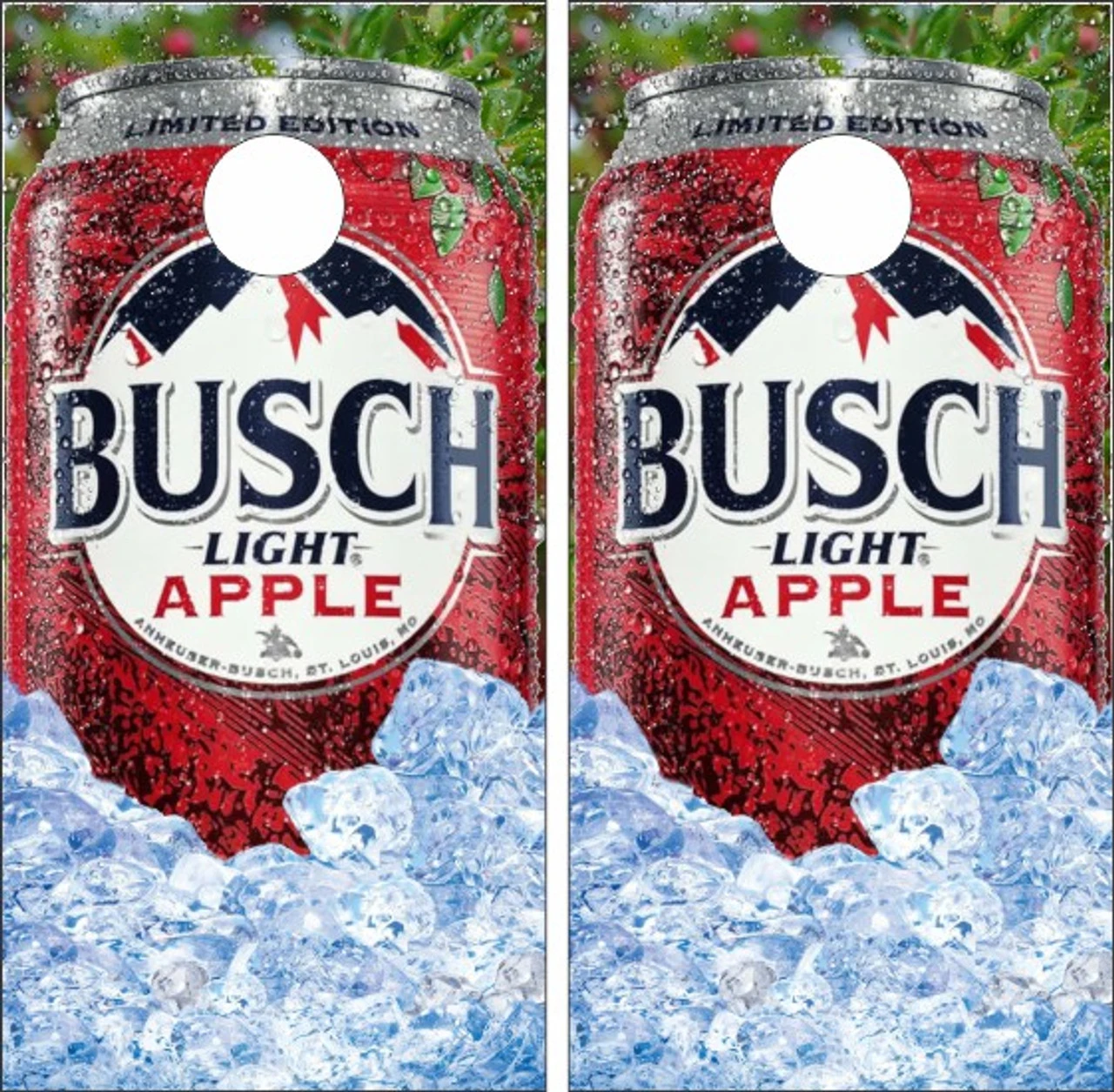 Busch Light Apple Cornhole Wraps - Set Of 2 3 Busch Light Apple Cornhole Wraps - Set Of 2