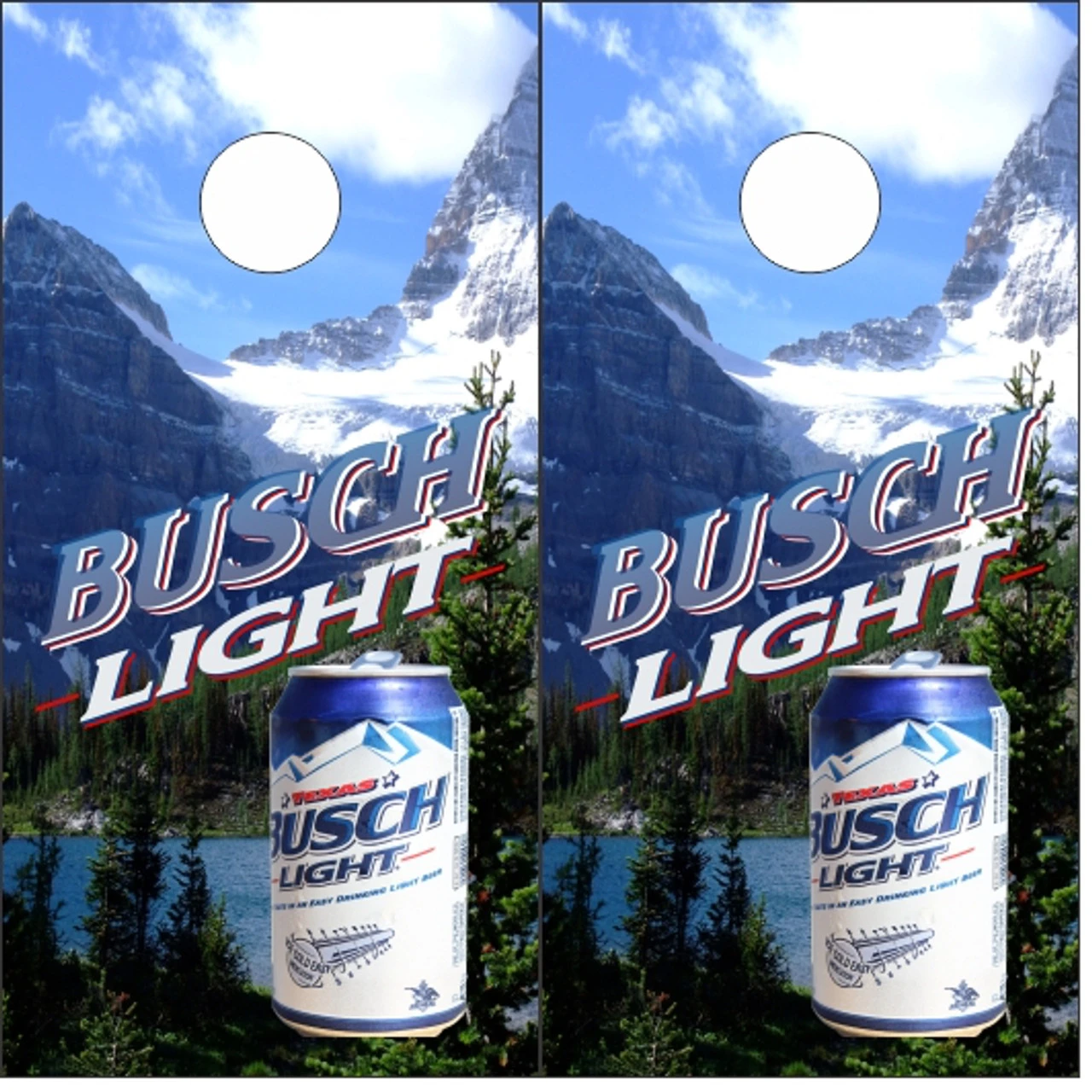 Busch Light Mountain Cornhole Wraps - Set Of 2 3 Busch Light Mountain Cornhole Wraps - Set Of 2