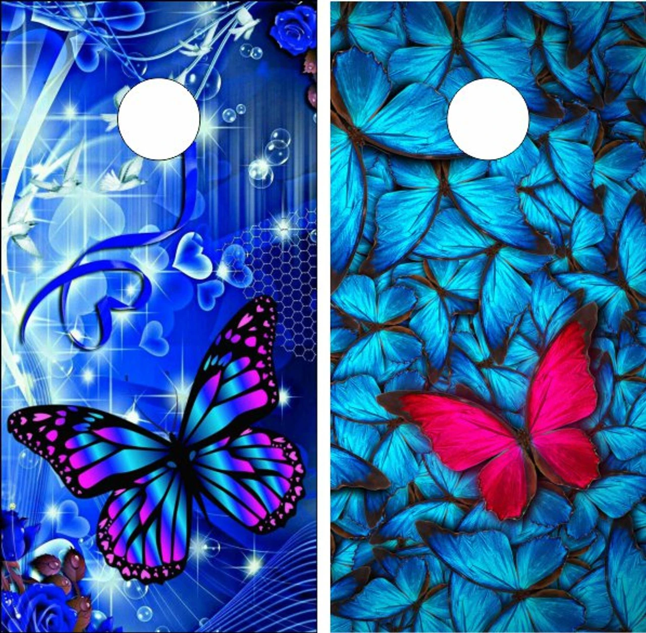 Butterflies Cornhole Wraps - Set Of 2 3 Butterflies Cornhole Wraps - Set Of 2