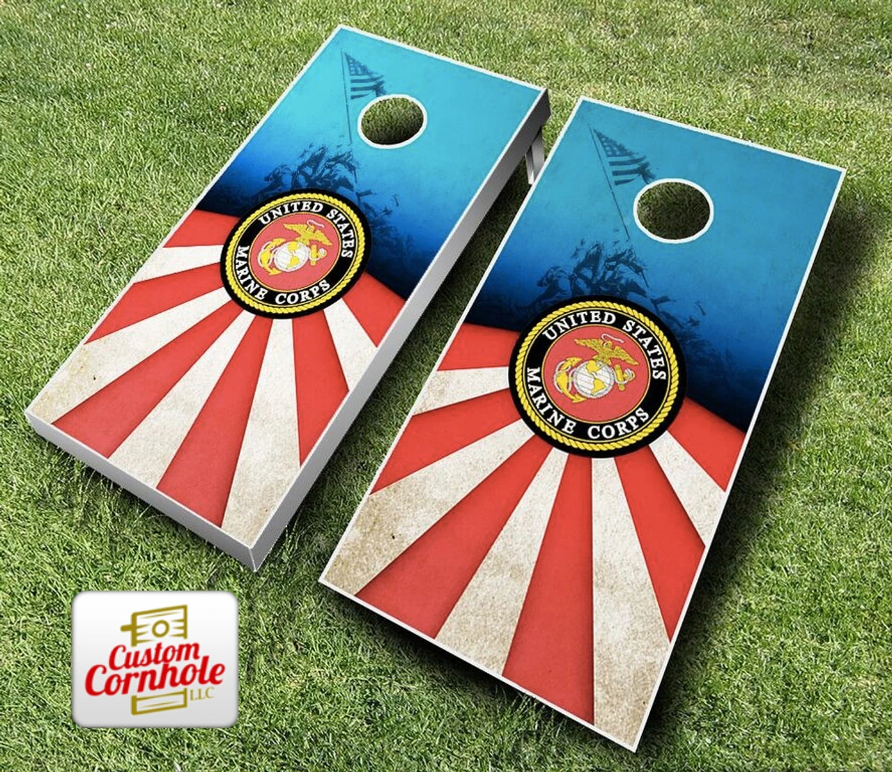 USMC Cornhole Set With Bags 6 USMC Cornhole Set With Bags - Image 4