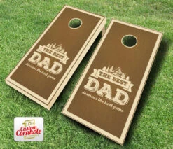 Best Dad Stained Cornhole Set With Bags -Best Toy Shop Chestnut Best Dad Cornhole Set 30070.1484262067