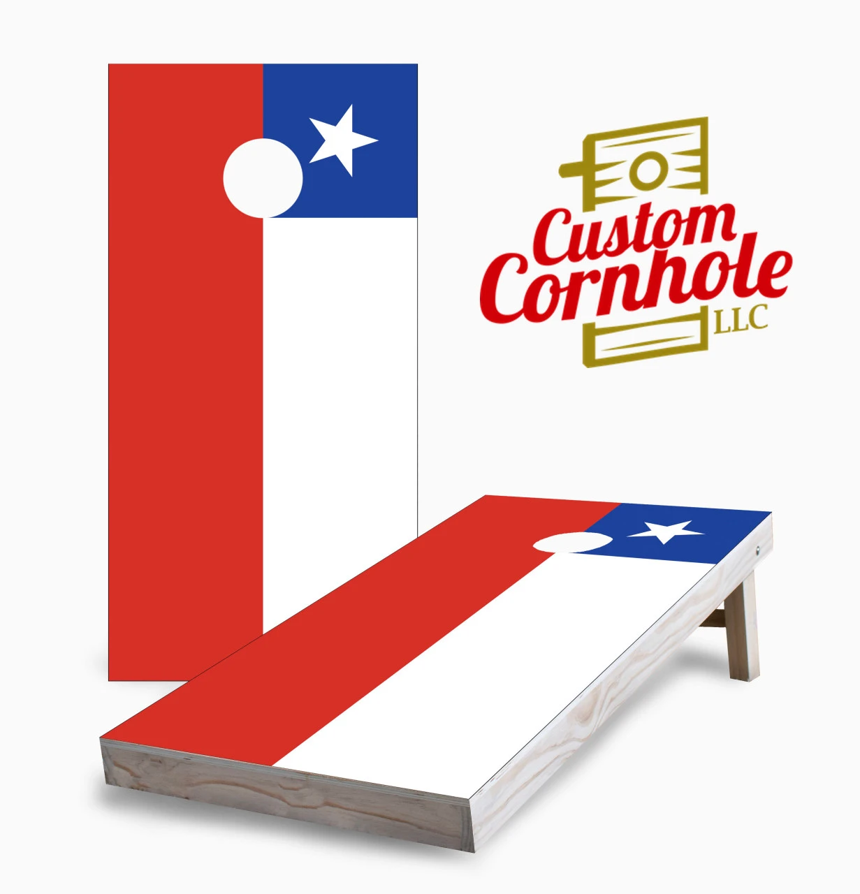 Chilean Flag Cornhole Set With Bags 3 Chilean Flag Cornhole Set With Bags