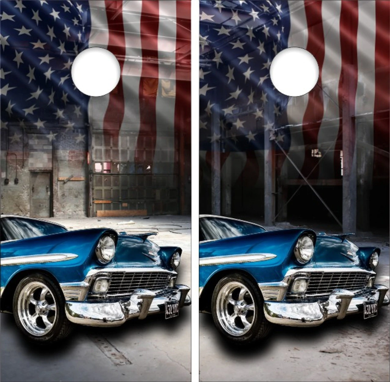 Classic Blue Hot Rod Car Version 6 Cornhole Wraps - Set Of 2 3 Classic Blue Hot Rod Car Version 6 Cornhole Wraps - Set Of 2