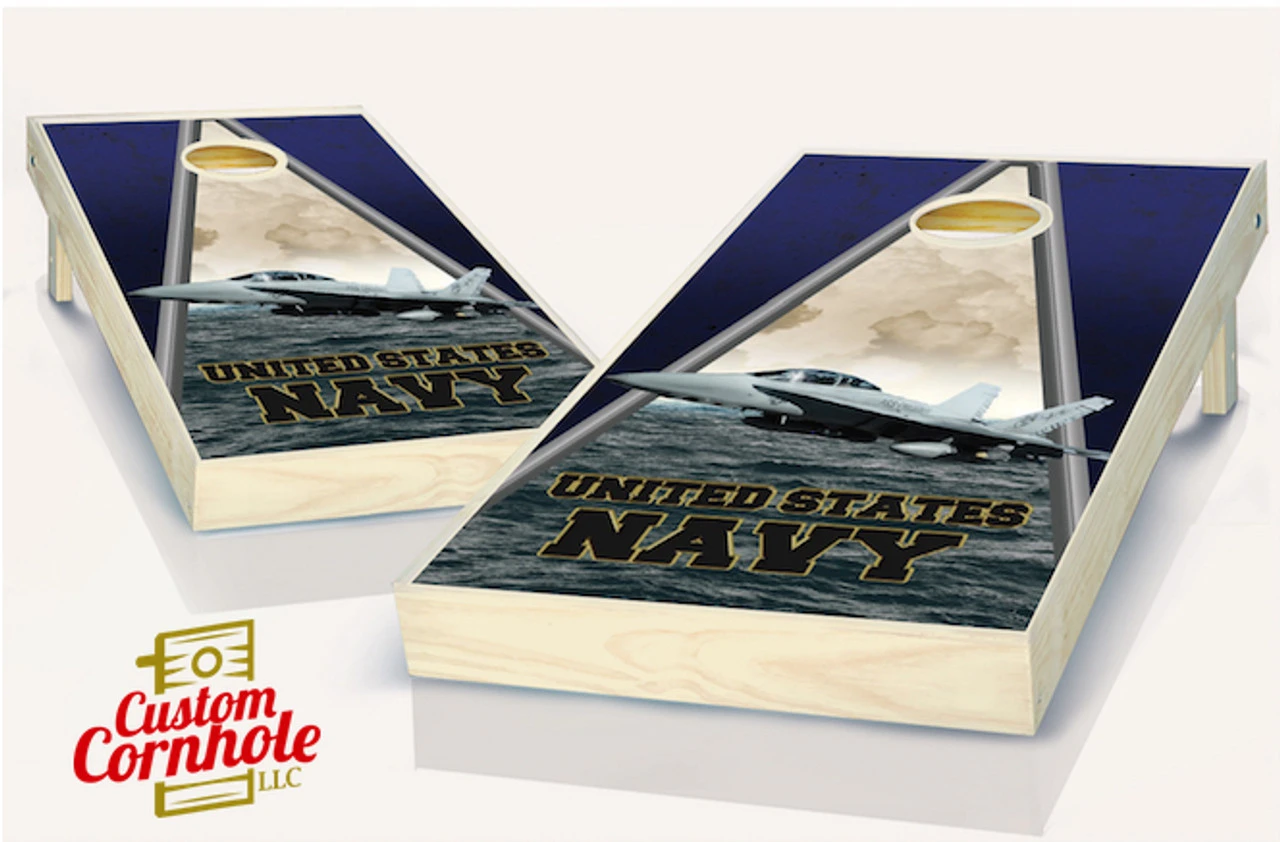 US Navy F18 Cornhole Set With Bags 3 US Navy F18 Cornhole Set With Bags
