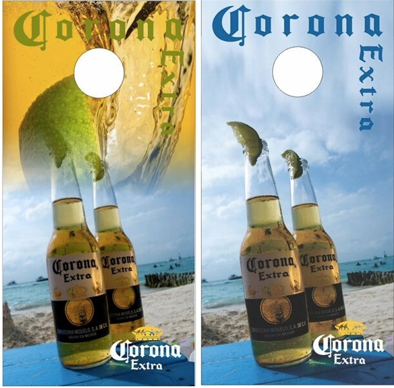 Corona Extra Cornhole Wraps - Set Of 2 3 Corona Extra Cornhole Wraps - Set Of 2
