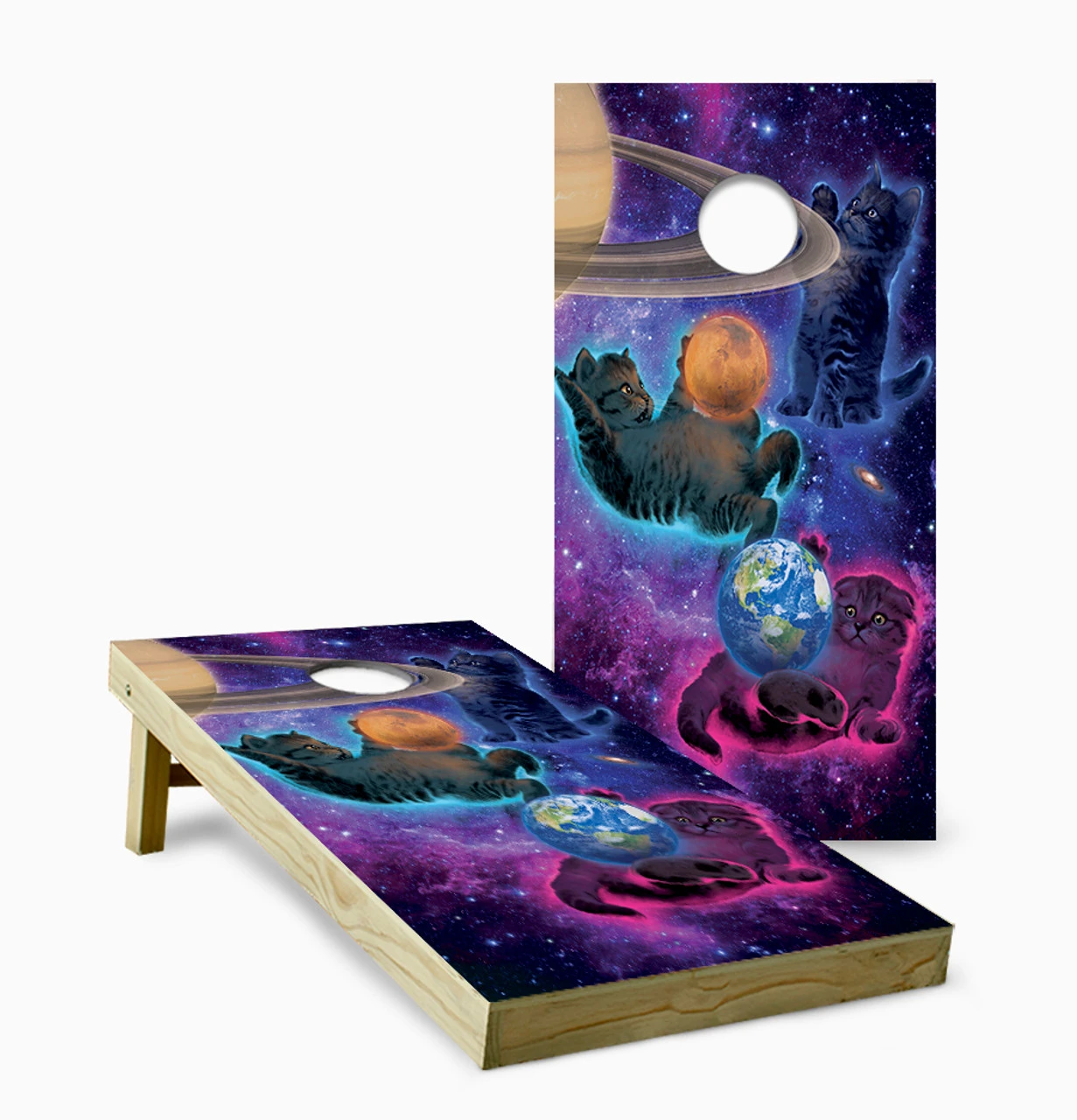 Cosmic Kittens Cornhole Set With Bags 3 Cosmic Kittens Cornhole Set With Bags