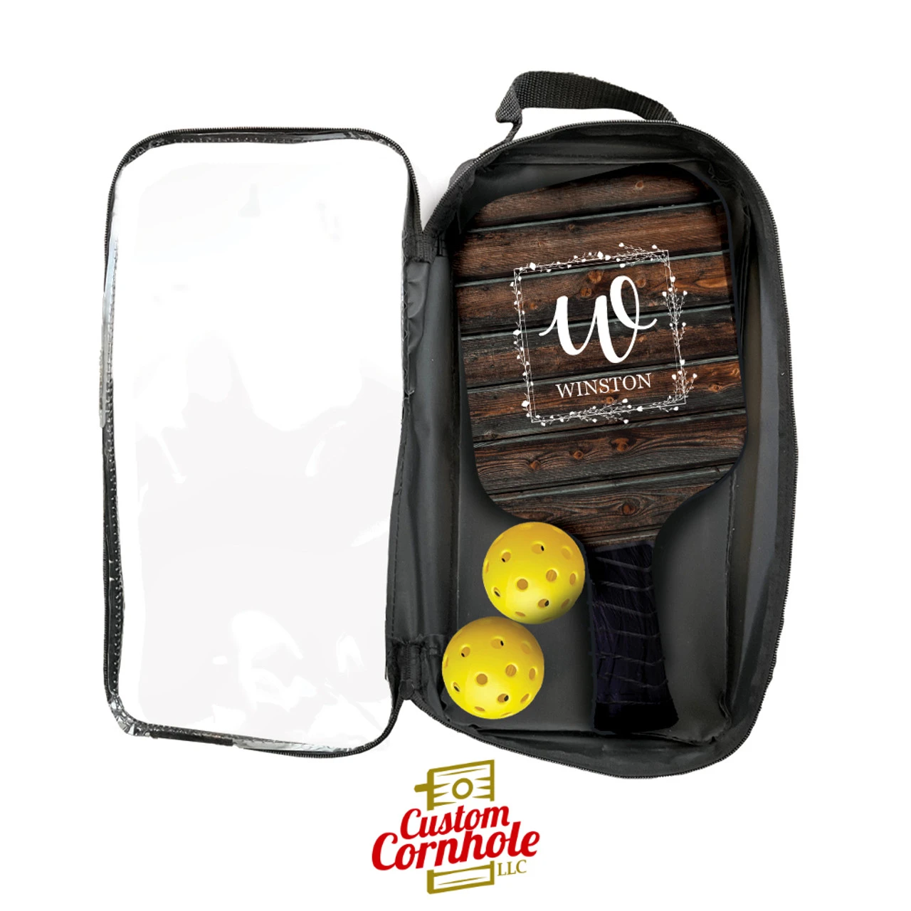 Custom Square Floral Family Name Pickleball Paddle Set 4 Custom Square Floral Family Name Pickleball Paddle Set - Image 2