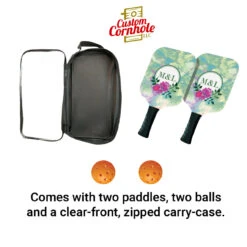 Custom Watercolor Monogram Pickleball Paddle Set -Best Toy Shop Custom Cornhole LLC Pickleball 3 65450.1707877954