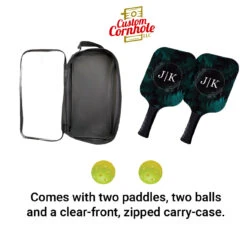 Custom Foliage Circle Monogram Pickleball Paddle Set -Best Toy Shop Custom Cornhole LLC Pickleball 3 67212.1707872053