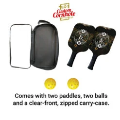 Custom Circle Flower Bride And Groom Pickleball Paddle Set -Best Toy Shop Custom Cornhole LLC Pickleball 3 90781.1707871250
