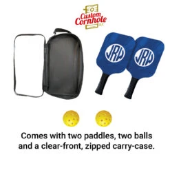 Custom Three Letter Monogram Blue Pickleball Paddle Set -Best Toy Shop Custom Cornhole LLC Pickleball 3 95702.1707877471