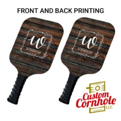 Custom Square Floral Family Name Pickleball Paddle Set