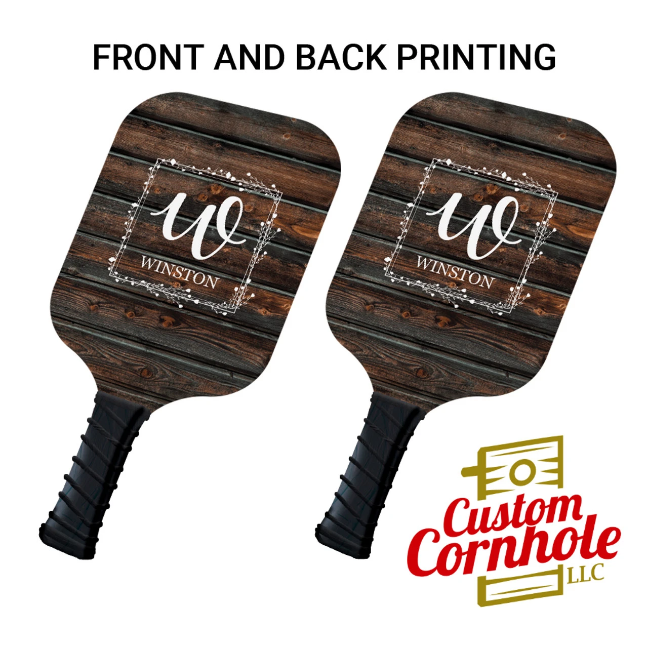 Custom Square Floral Family Name Pickleball Paddle Set 3 Custom Square Floral Family Name Pickleball Paddle Set