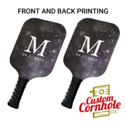 Custom Monogram And Date Pickleball Paddle Set