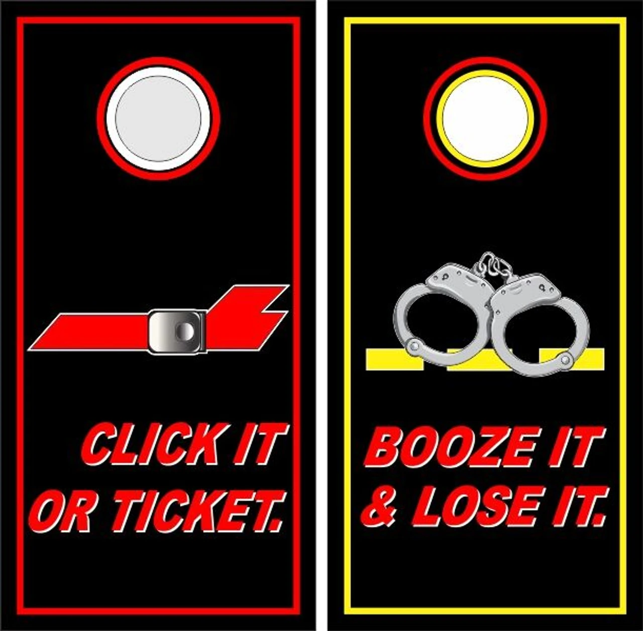 Click It Or Ticket Cornhole Wraps - Set Of 2 3 Click It Or Ticket Cornhole Wraps - Set Of 2