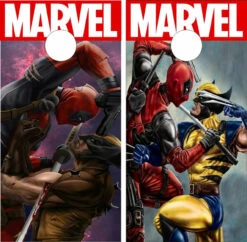 Wolverine And Deadpool Version 2 Cornhole Wraps - Set Of 2