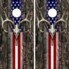 USA Deer Skull Cornhole Wraps - Set Of 2 -Best Toy Shop Deer Skull USA Flag Camo Tree Pattern preview 97309.1509751626