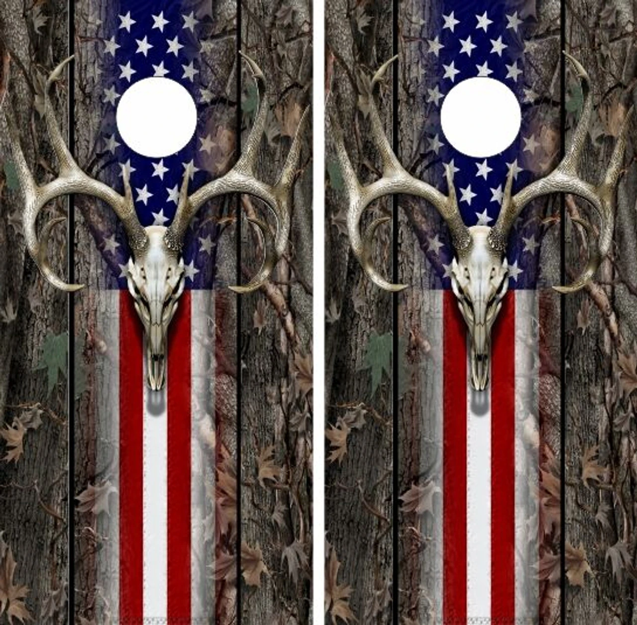 USA Deer Skull Cornhole Wraps - Set Of 2 3 USA Deer Skull Cornhole Wraps - Set Of 2