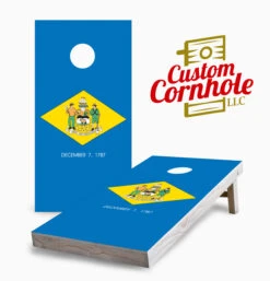 Delaware Flag Cornhole Set With Bags