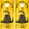 Don't Tread On Me Version 4 Cornhole Wraps - Set Of 2 -Best Toy Shop Dont Tread on Me Weathered Wood wood 57877.1690845104