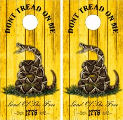 Don't Tread On Me Version 4 Cornhole Wraps - Set Of 2