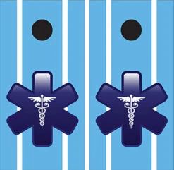 EMT Cornhole Wraps - Blue - Set Of 2