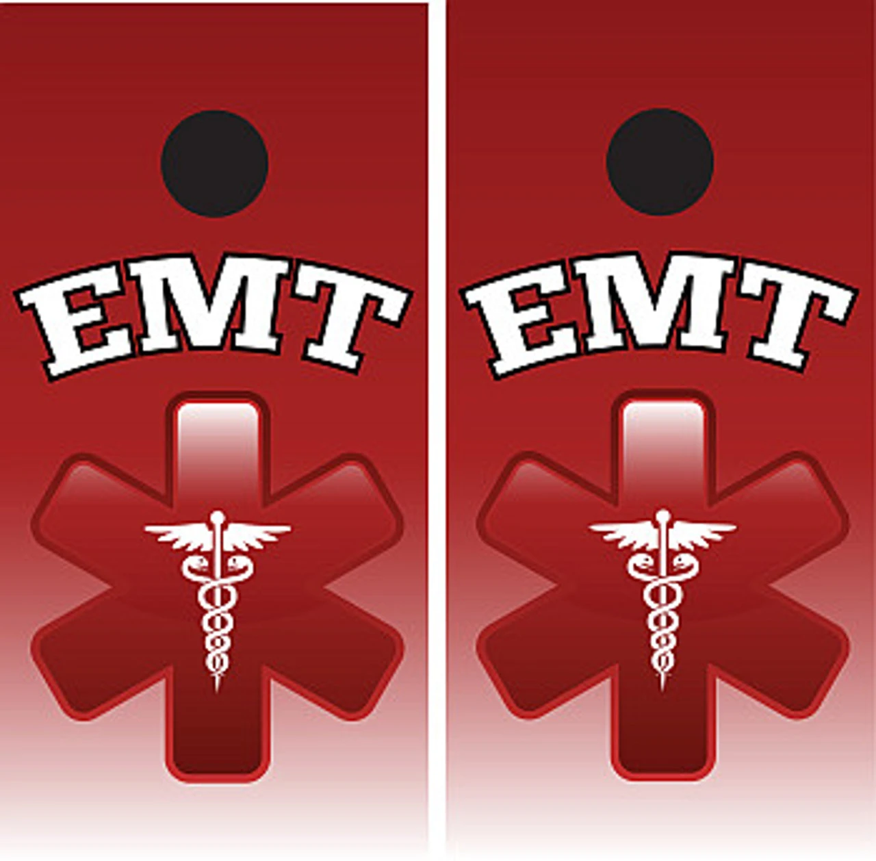 EMT Cornhole Wraps - Red - Set Of 2 3 EMT Cornhole Wraps - Red - Set Of 2
