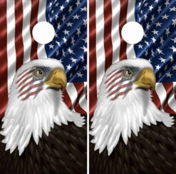 American Flag Eagle Cornhole Wraps - Set Of 2