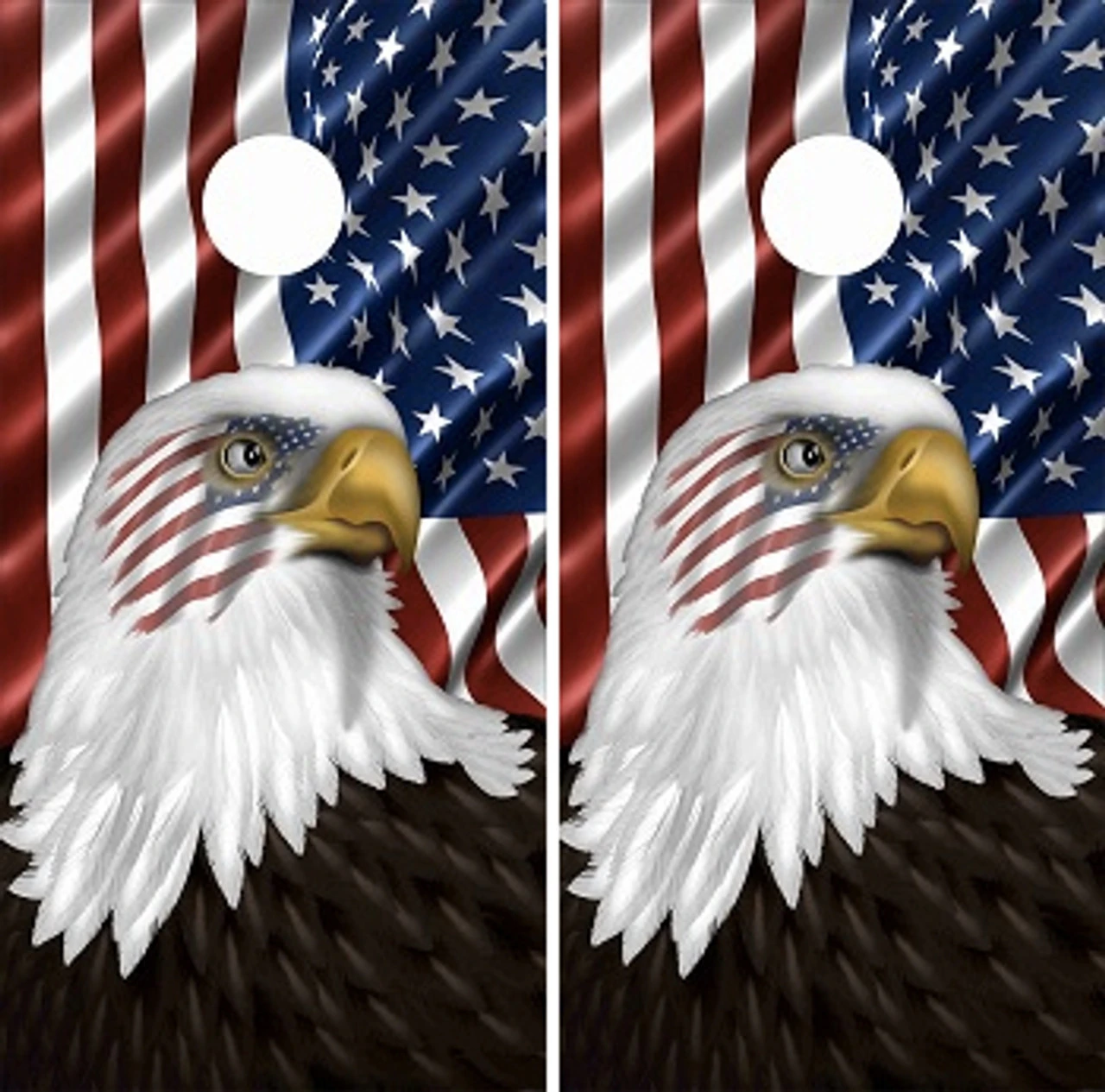 American Flag Eagle Cornhole Wraps - Set Of 2 3 American Flag Eagle Cornhole Wraps - Set Of 2