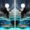 Eagle And Fish Cornhole Wraps - Set Of 2 2 Eagle And Fish Cornhole Wraps - Set Of 2 -Best Toy Shop Eagle Fish Underwater Redfish Trout 2 54919.1493357529