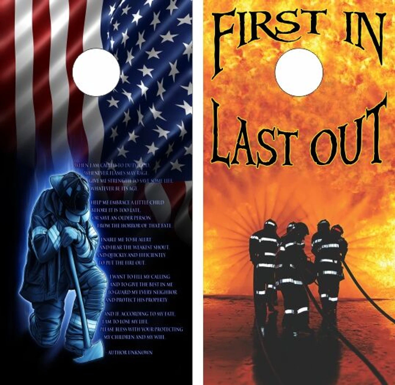 First In Last Out Version 2 Cornhole Wraps - Set Of 2 3 First In Last Out Version 2 Cornhole Wraps - Set Of 2