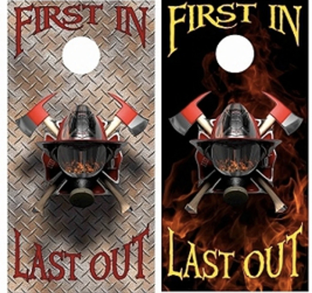 First In Last Out Cornhole Wraps - Set Of 2 3 First In Last Out Cornhole Wraps - Set Of 2