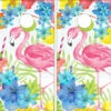 Flamingo Tropical Flowers Cornhole Wraps - Set Of 2 1 Flamingo Tropical Flowers Cornhole Wraps - Set Of 2 -Best Toy Shop Flamingo Tropical BLUE Flowers 2 66108.1602532449