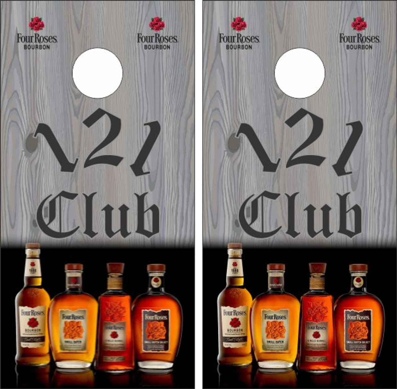 Four Roses Bourbon Cornhole Wraps - Set Of 2 3 Four Roses Bourbon Cornhole Wraps - Set Of 2