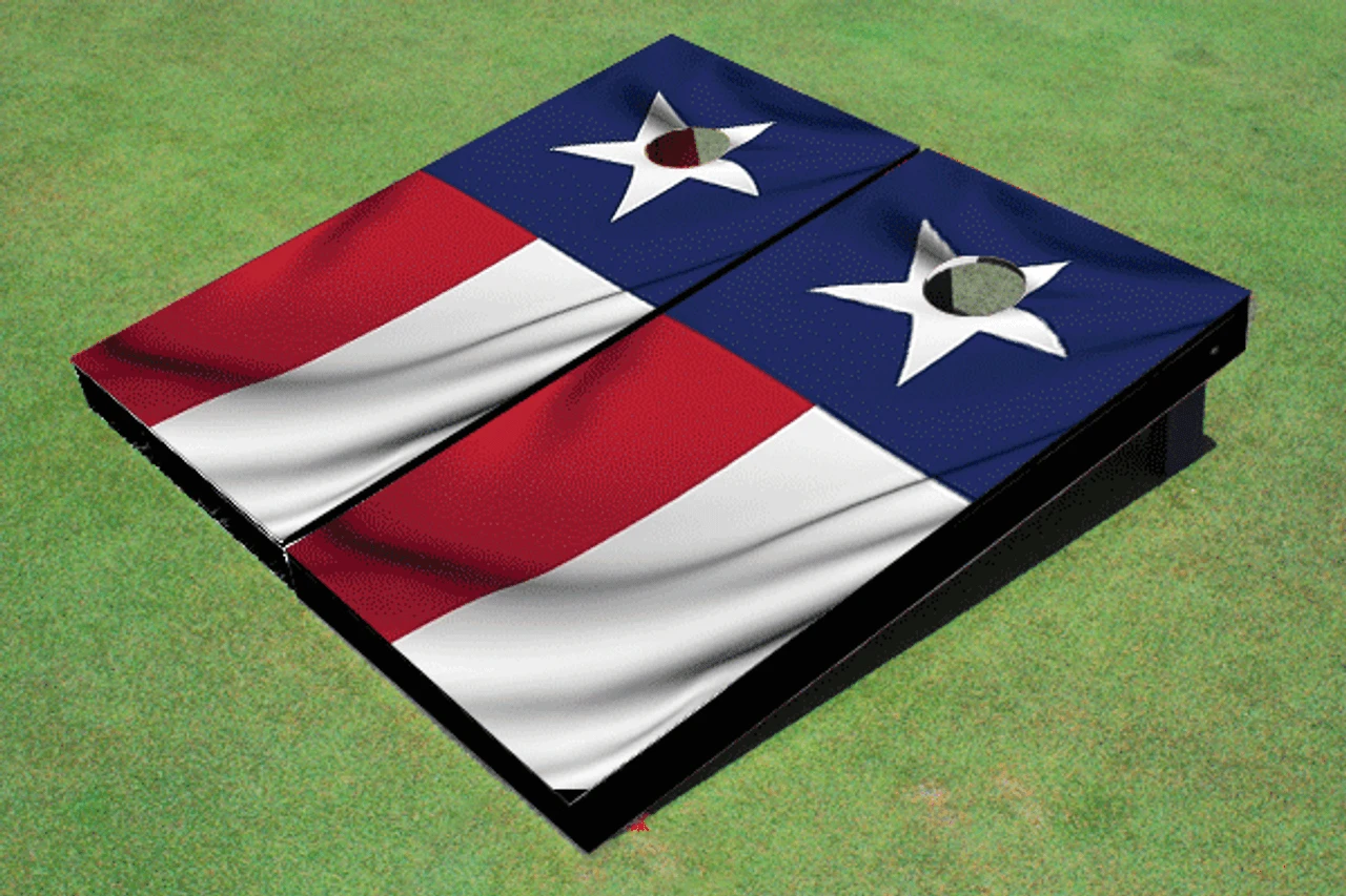 Waving Texas Flag Cornhole Set With Bags 3 Waving Texas Flag Cornhole Set With Bags