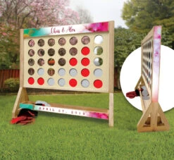 Watercolor Wedding Personalized Giant Connect Four Game