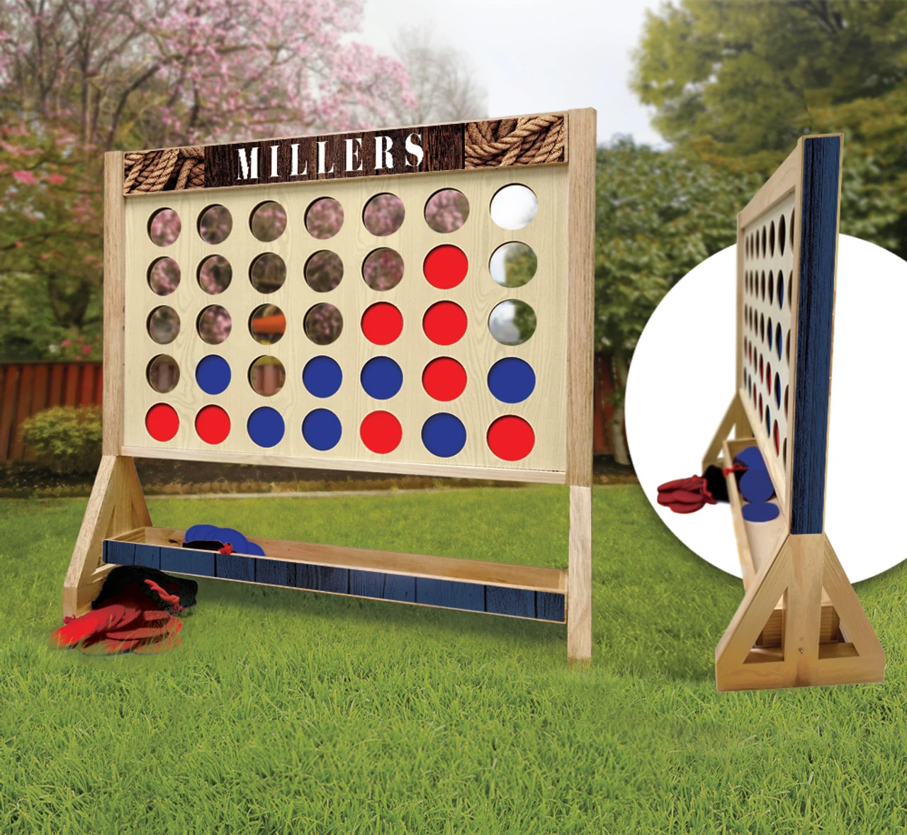 Nautical Personalized Family Giant Connect Four Game 3 Nautical Personalized Family Giant Connect Four Game