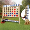 Personalized Family Blue Trendy Triangles Giant Connect Four Game -Best Toy Shop Giant Connect Four Game 62500.1610487861