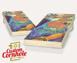 Graffiti Freedom Cornhole Set With Bags