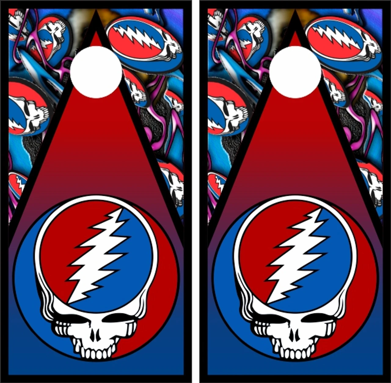 Grateful Dead Version 5 Cornhole Wraps - Set Of 2 3 Grateful Dead Version 5 Cornhole Wraps - Set Of 2