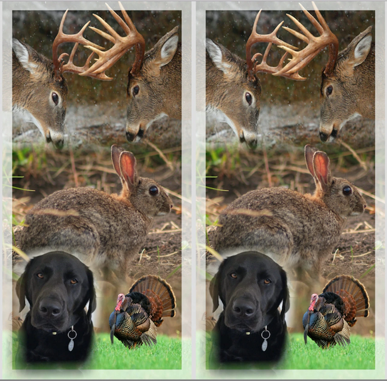 Hunting Collage Cornhole Wraps - Set Of 2 3 Hunting Collage Cornhole Wraps - Set Of 2