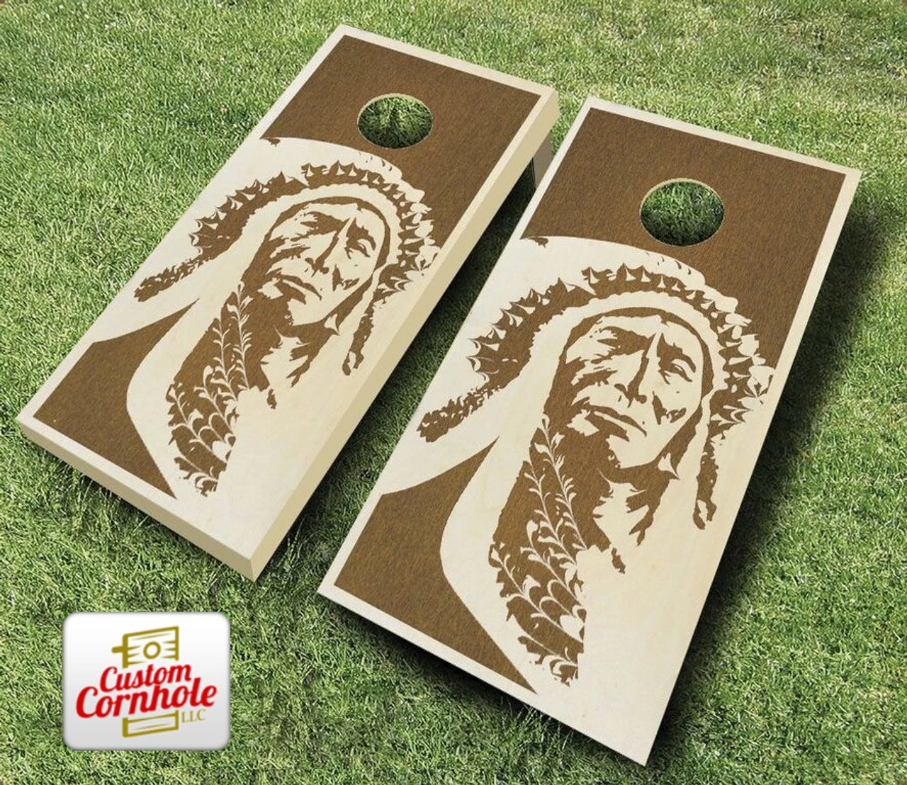 Native American Stained Cornhole Set With Bags 7 Native American Stained Cornhole Set With Bags - Image 5