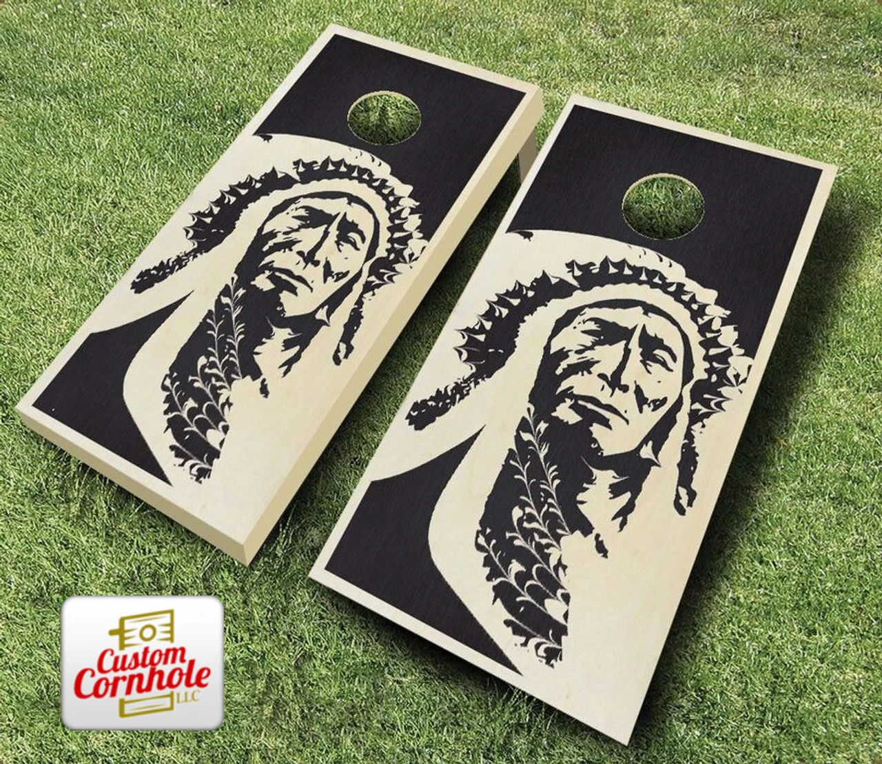 Native American Stained Cornhole Set With Bags 4 Native American Stained Cornhole Set With Bags - Image 2
