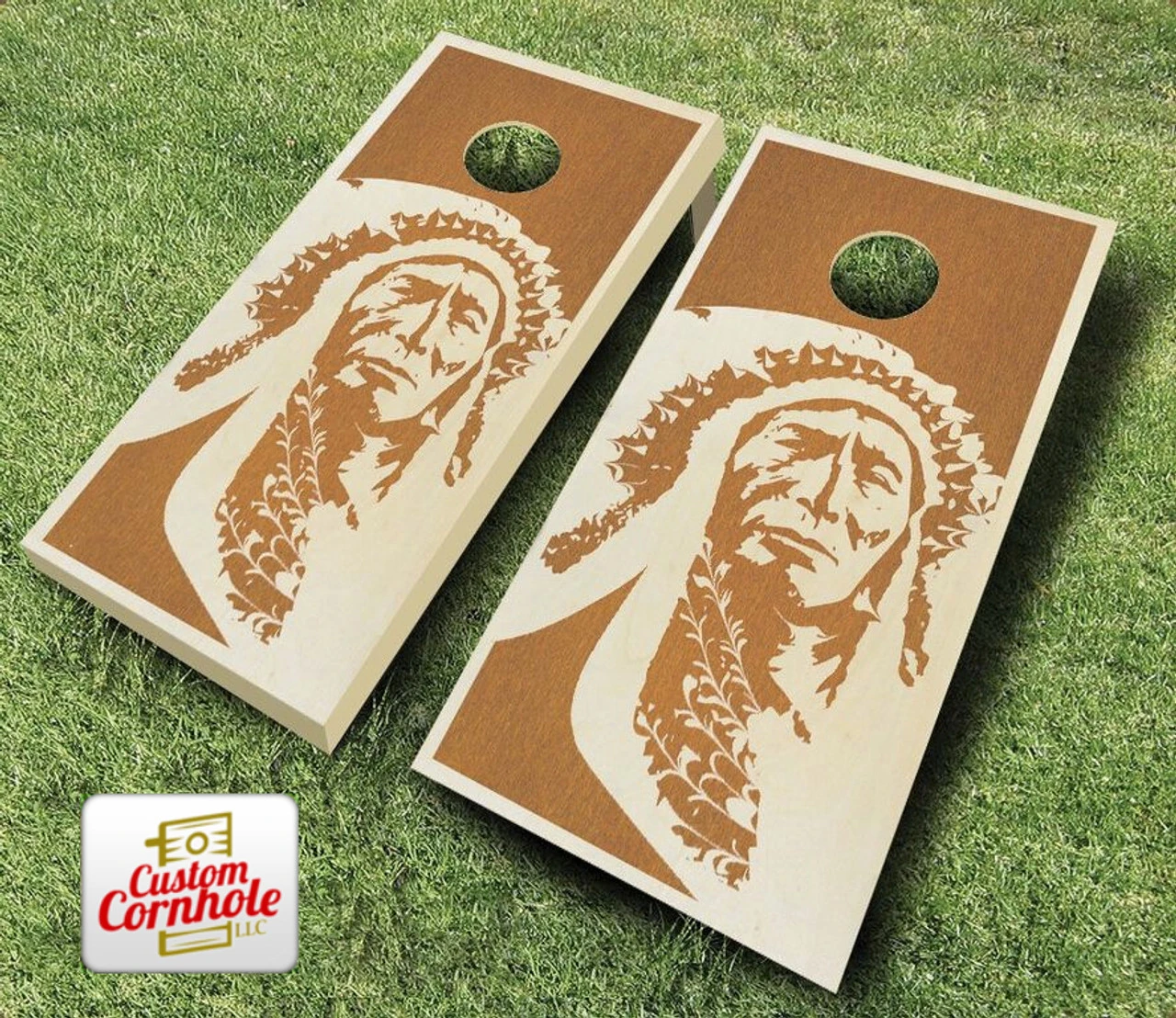 Native American Stained Cornhole Set With Bags 6 Native American Stained Cornhole Set With Bags - Image 4