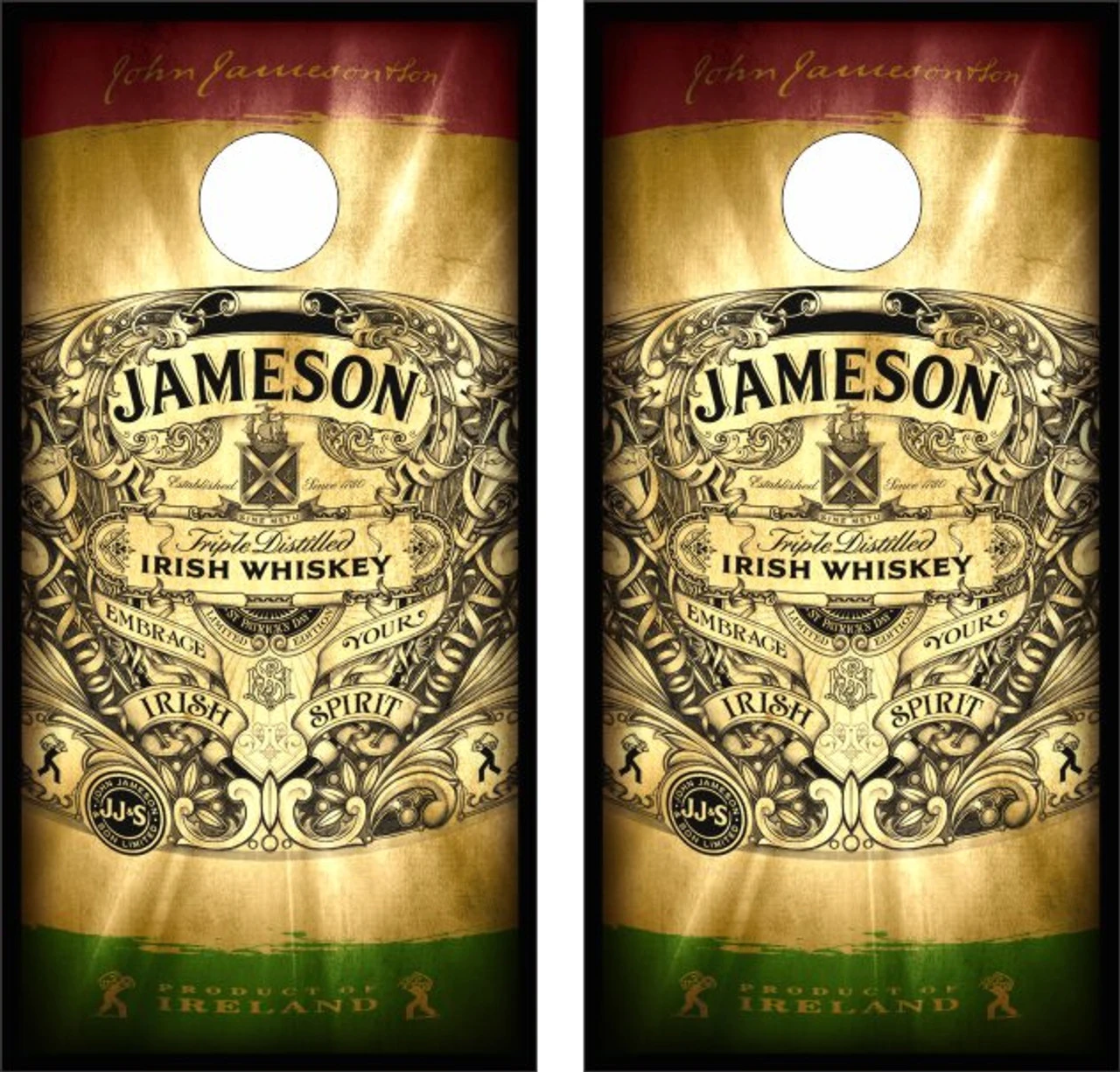 Jameson Irish Whiskey Version 2 Cornhole Wraps - Set Of 2 3 Jameson Irish Whiskey Version 2 Cornhole Wraps - Set Of 2