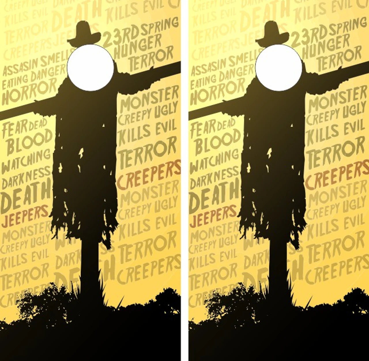 Jeepers Creepers Version 2 Cornhole Wraps - Set Of 2 3 Jeepers Creepers Version 2 Cornhole Wraps - Set Of 2