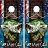 One More Cast Cornhole Wraps - Set Of 2 -Best Toy Shop Largemouth Bass Fish Flag preview 68911.1509752498