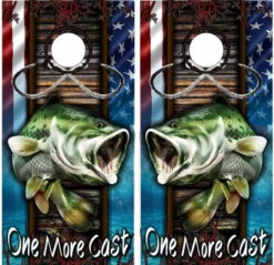 One More Cast Cornhole Set With Bags -Best Toy Shop Largemouth Bass Fish Flag preview 68911 07631.1680115864